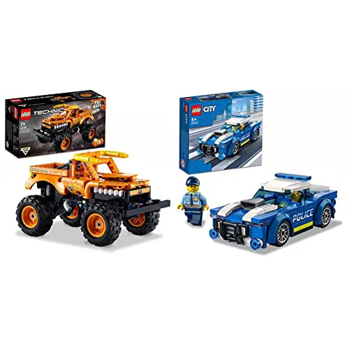 LEGO 42135 Technic Monster Jam El Toro Loco & 60312 City Police Auto della Polizia