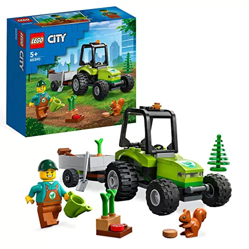 LEGO 60390 City Trattore del Parco con Rimorchio Giocattolo con Minifigure, Animali e Veicolo Agricolo