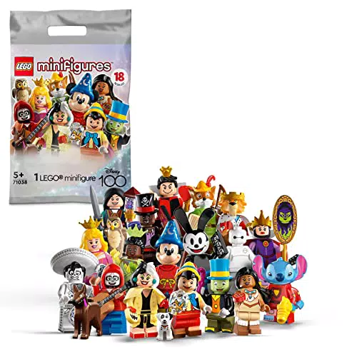 LEGO 71038 Minifigures Disney 100 Anniversario, 1 di 18 Personaggi Iconici da Collezione