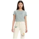 Levi's The Perfect Tee T-Shirt, Poster Logo Outline Glitter Chalk Blue