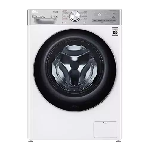 LG F2DV9S8H2E Lavasciuga Slim 8,5 / 5kg, 1200 giri, Serie V9, Lavatrice e Asciugatrice con Wi-Fi, AI DD, TurboWash360, Lavaggio a Vapore, Allergy Care, Motore Inverter Direct Drive, Bianca