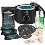 Lifestance Cera Brasiliana Kit, Scaldacera Professionale con 4 Sacchetti di Perle di Cera, 30 Spatole Riscaldatore Ceretta, 2 Olio per la Cura Prima e Dopo e Display Digitale LCD