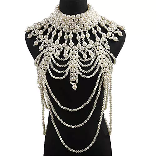 llio scialle in perle artificiali