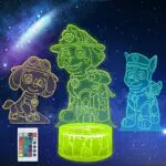 LOMUG Paw Dog Patrol - Luce notturna per bambini, 3D LED a illusione