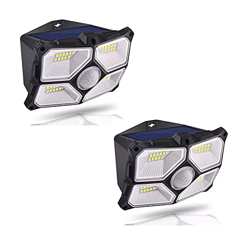 Luci Solari Led Esterno con Sensore di Movimento Impermeabile Ideale per Giardino, 2 pezzi