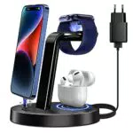 MPTBAR Stazione Ricarica Apple 3 in 1 per iphone 14 Pro Max/13/12/11/X/8 Plus