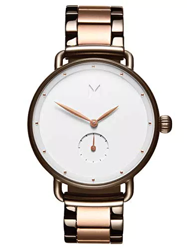 Mvmt Orologio Analogico al Quarzo da Donna con Cinturino in Acciaio Inossidabile Color Oro Rosa