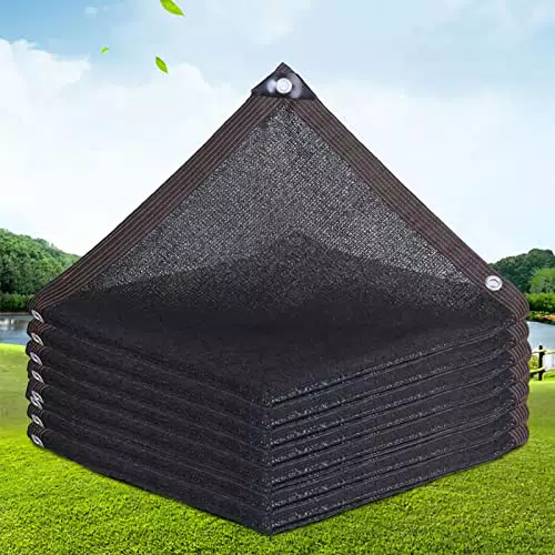 NA Panno Ombreggiante per Esterni, 6 Pin- 1x1m, Rete Ombreggiante Nero Antistrappo