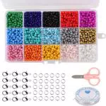 Naler 2550 Perline di 4mm Perline Colorate per Fai da Te Mini Perle di Braccialetti