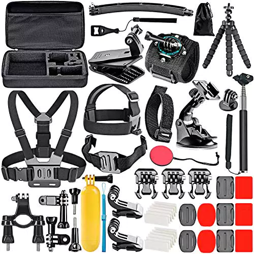 NEEWER Kit di accessori per action cam 50 in 1 compatibile con GoPro Hero 11 10 9 8 7 6 5 4 GoPro Max GoPro Fusion Insta360 DJI Osmo Action Action 2 AKASO e altro