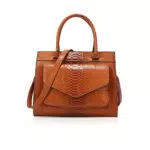 NICOLE & DORIS Borse da Donna in in PU Coccodrillo, marrone
