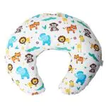 Niimo Cuscino allattamento Neonato + Federa 100% Cotone Sfoderabile e Lavabile con Zip, giugla