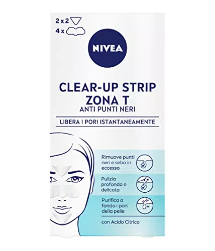 Nivea Clear-Up Strips Zona T 6 pz, Cerotti Punti neri