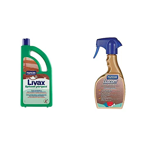 Nuncas Livax Splendi Parquet Cera Protettiva per Pavimenti in Legno - 1L & Luscom Latte Detergente Pelle