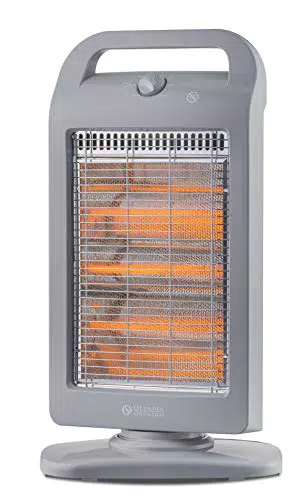 Olimpia Splendid 99396 Solaria Evo S Stufa Alogena 1200 W con Base Oscillante, Grigio