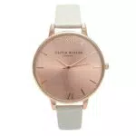 Olivia Burton Orologio Analogico al Quarzo da Donna con Cinturino in Pelle Grigio - Ob13Bd11