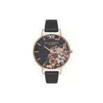 Olivia Burton Orologio Analogico al Quarzo da Donna con Cinturino in Pelle Nero - Ob16Cs01