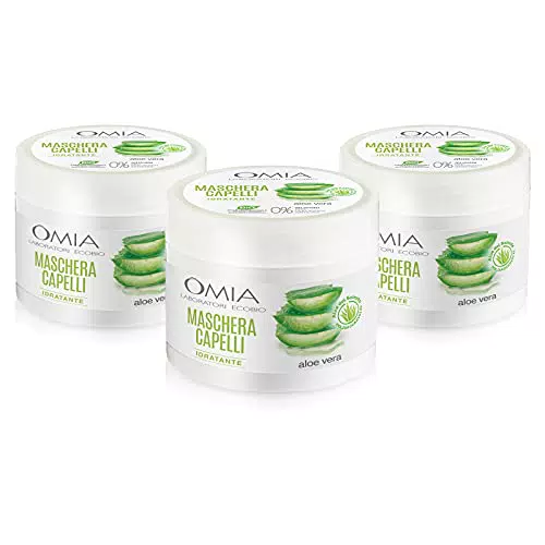 Omia, Maschera Per Capelli Erboristica con Aloe Vera del Salento, 3 pezzi