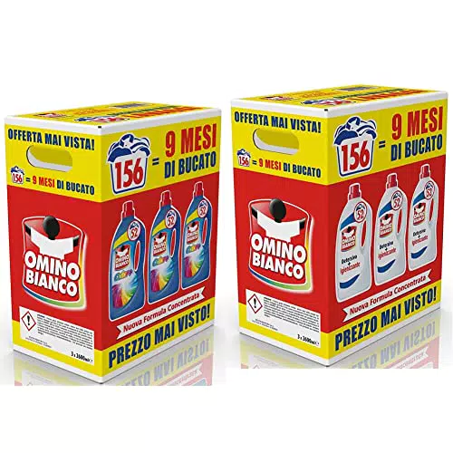 Omino Bianco - Detersivo Lavatrice Liquido Color+, 312 Lavaggi