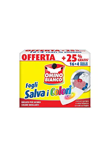 Omino Bianco - Fogli Salva Colore, 16 Pezzi + 4 Omaggio