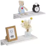 OROPY Set di 2 Mensola a Muro in Legno Massello