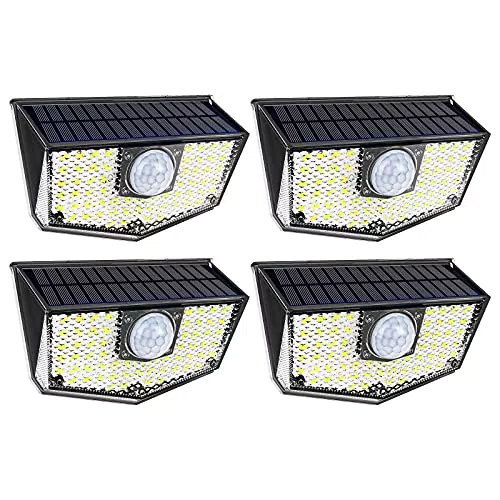 OUSFOT faretti solari a led da esterno IP67 con sensore di movimento Lampade solari a LED per esterni impermeabili