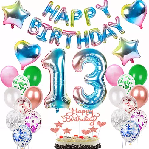 Palloncini 13 Anni Compleanno ragazza Rosa decorazioni compleanno 13 anni ragazza torta palloncini 13 anni ragazza festa topper torta 13 Anni Palloncini Compleanno 13 anni Decorazione ragazza