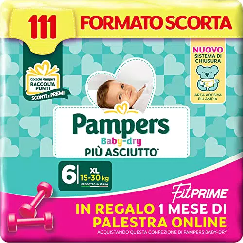 Pampers Baby Dry Fit Prime Extralarge, 111 Pannolini