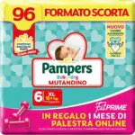 Pampers Baby Dry Mutandino & Fit Prime XL, 96 Pannolini