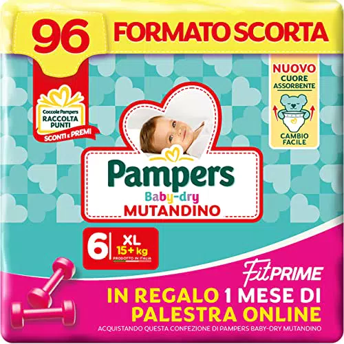 Pampers Baby Dry Mutandino & Fit Prime XL, 96 Pannolini