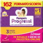 Pampers Progressi & Fit Prime Midi, Formato Scorta, 162 Pannolini