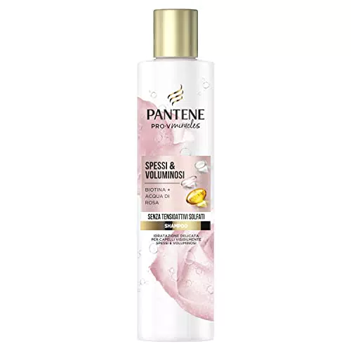 Pantene Pro-V Miracles Shampoo Spessi e Voluminosi con Biotina e Acqua di Rosa