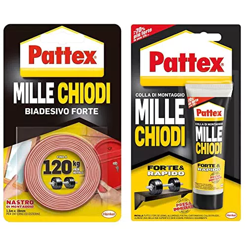 Pattex Millechiodi Tape, nastro biadesivo per applicazioni permanenti