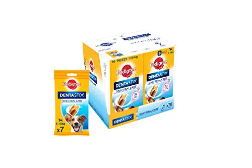 Pedigree Dentastix Snack per la Igiene Orale 110 g 7 Pezzi - 10 Confezioni da 7 Pezzi