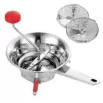 Pedrini 04GD198 Passaverdure Inox diam. 20 cm con 3 Dischi in Acciaio Inossidabile