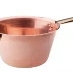 Pentole Agnelli ALCU16520 Paiolo in Rame liscio per polenta senza stagnatura con un manico tubolare e maniglia in ottone, 20 cm