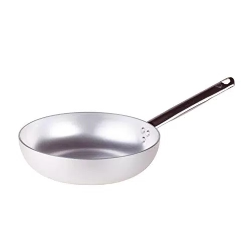 Pentole Agnelli Alluminio 3 mm Professionale Padella Alta per Saltare con Manico Inox, 32 cm