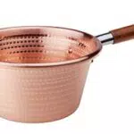 Pentole Agnelli Paiolo con Manico in Legno, Rame, 22 cm