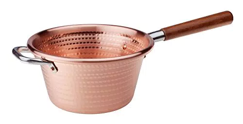 Pentole Agnelli Paiolo con Manico in Legno, Rame, 22 cm