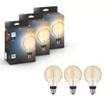 Philips Hue White Ambiance Lampadina Smart, Attacco E27, 3 Pezzi