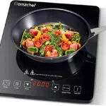 Piastra a Induzione Singolo AMZCHEF, Piastra a Induzione da 2000 W con 10 Livelli di Potenza