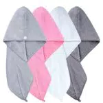 Polyte - asciugamano a turbante per asciugare i capelli - 4 pezzi