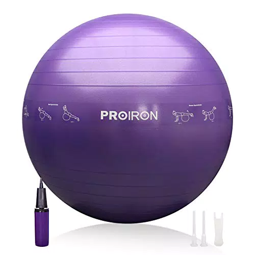 PROIRON Palla Fitness 55cm con Pompa di gonfiaggio, Viola