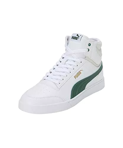 PUMA Shuffle Mid, Scarpe da Ginnastica Uomo, Bianco/verde, 45