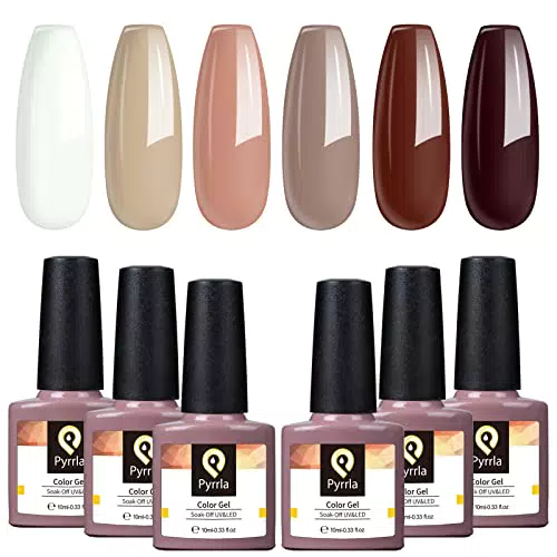 PYRRLA Smalto Semipermanente per Unghie 6pzs Set di Smalti Gel gel Semipermanente Unghie Kit