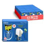 Raid Liquido Elettrico Antizanzare Contro Zanzare Comuni e Tigre, Formato Scorta da 12 Diffusori e 12 Ricariche