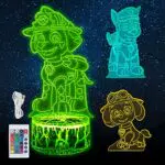 RANJIMA Paw Dog Patrol, lampada da comodino per bambini