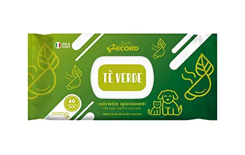 Record salviette igienizzanti umide per Cani e Gatti. Salviette Cane salviette Gatto. Confezione 40 Pezzi. Salviettine per Animali per Pelo