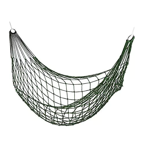 Relaxdays Amaca a Rete per 1 Persona, Leggera, Ideale per Giardino, di Colore Verde Scuro