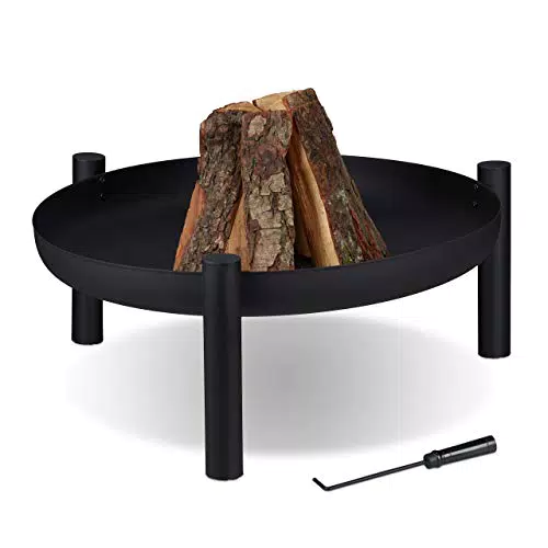 Relaxdays Braciere da Giardino, Caminetto con 80 cm Diametro